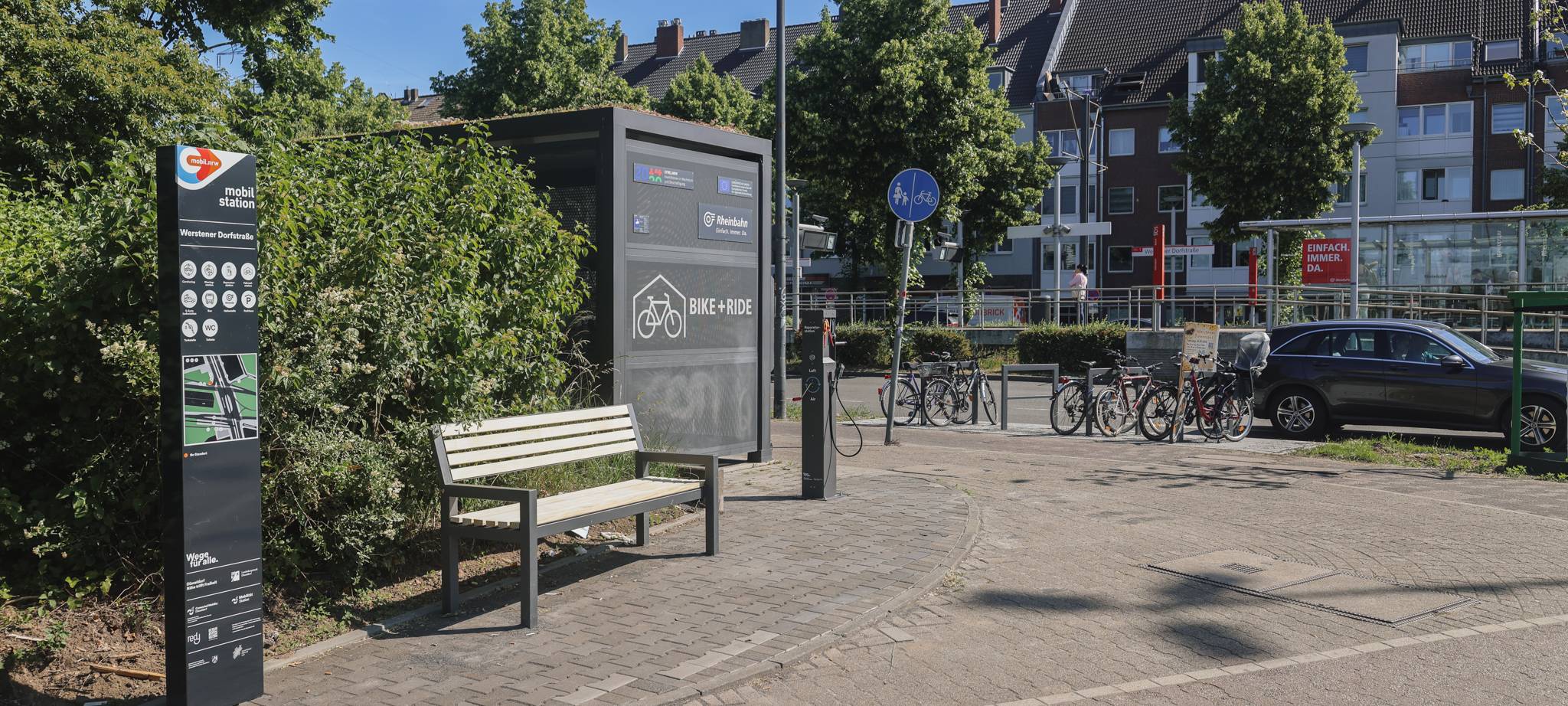 Die neue Mobilitätsstation in Wersten. Direkt an der Kreuzung Werstener Straße & Kölner Landstraße.
